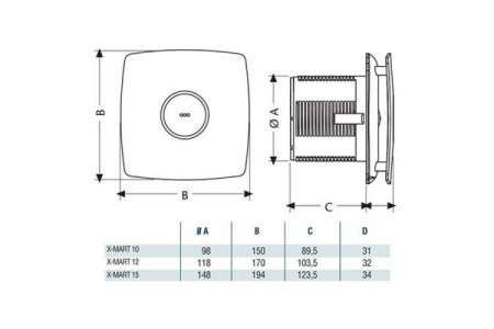 Вентилятор накладной Cata X-Mart 15 inox